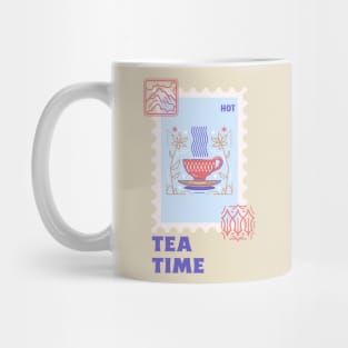 Tea Time Tea Lover Tea Cup Stamp collector Stamps Mug